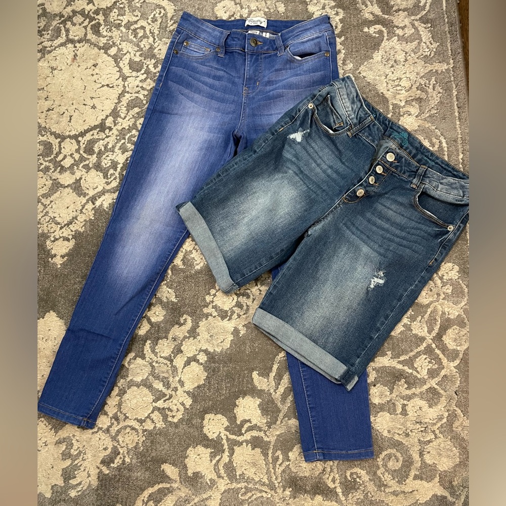 Revery Kids Girl’s Jeans/ Thereabouts Girl’s Shorts, Size 14.